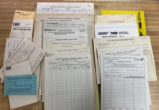 Unused Blank N&W Railroad Documents Ephemera Norfolk & Western RR Over 8 Pounds
