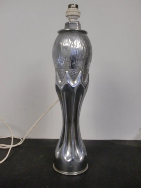 Lampe Douille D'obus Transformée – Vintage – Métal Et Bois – France
