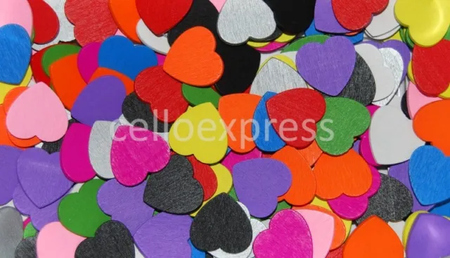 Small Wooden Coloured Love Hearts or Stars Shapes - 12/18mm - Tiny Wedding Decor