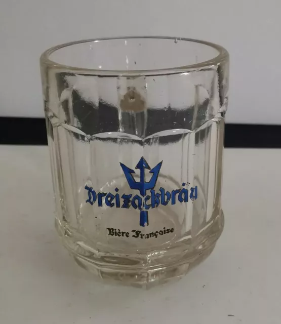 ancien verre a biere Dreizackbrau brasserie Velten Lyon