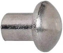 RivetKing Round Uncoated Stainless Steel Solid Rivets, 3/16" Diam, 1/4" Length