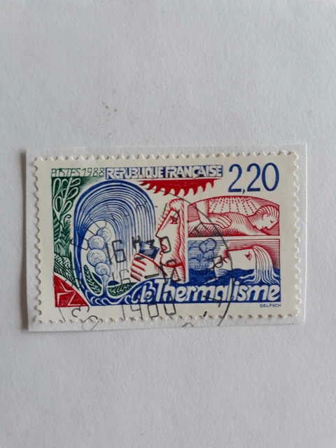 Frankrijk - ZEGELVARIËTEIT Thermalisme Rood Nr. 2556a Gesigneerd