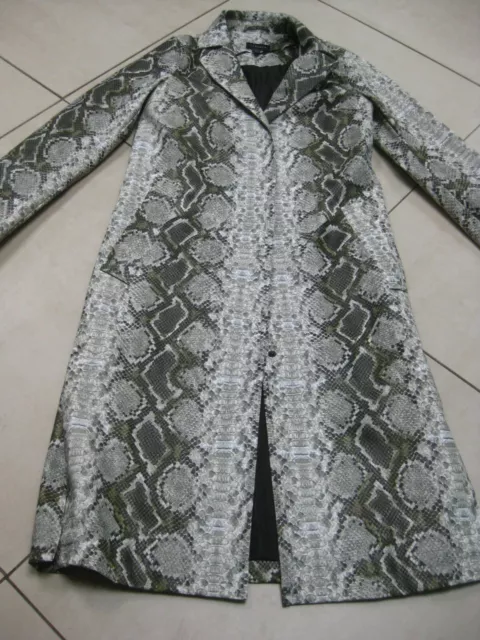 TOPSHOP LEATHER TRENCH COAT 6 8 mac Faux snake print duster long retro moc croc 74.99 PicClick UK