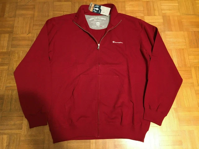 Champion Felpa Uomo Full Zip Cotone Garzato Man Sweat Rosso 205439 Taglia Xxl