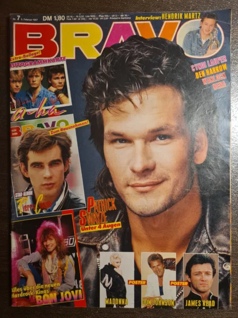 BRAVO 07/1987 Heft Komplett -Patrick Swayze, Bon Jovi, Madonna,Cyndi Lauper-Top!