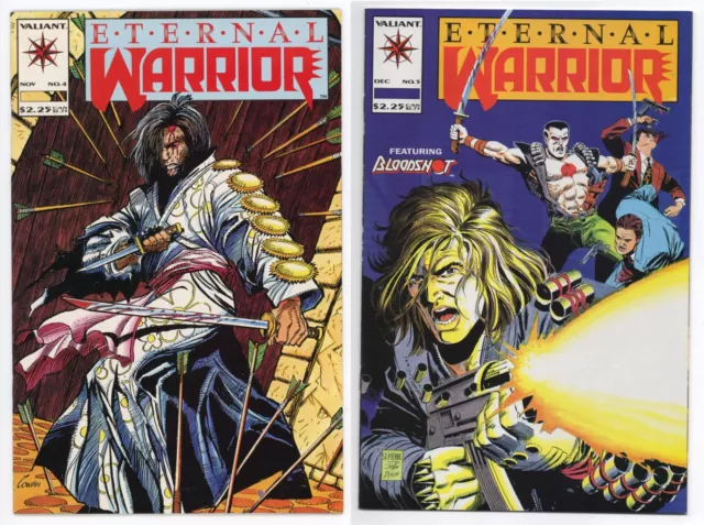 Eternal Warrior #4 & 5 NM 9.4 1st & 2nd BLOODSHOT Immortal Enemy 1992 Valiant