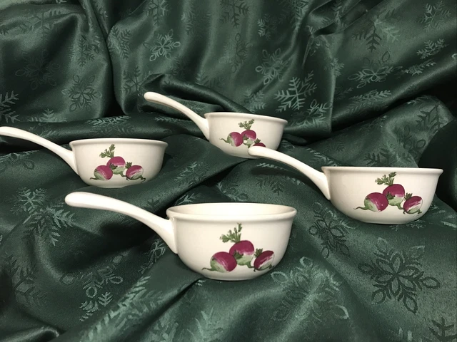 Vintage Norsk Flint Egersund Norway Handled Serving Bowls-Beets + Onion +Tomato