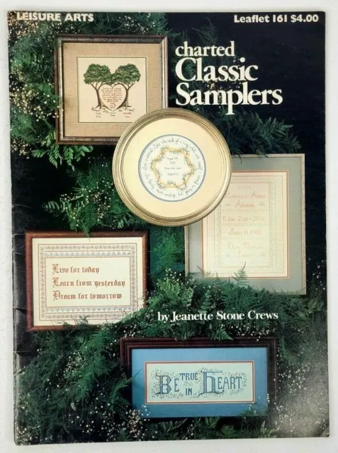 Vintage Leisure Arts CLASSIC SAMPLERS Cross-Stitch Pattern Leaflet Book #161