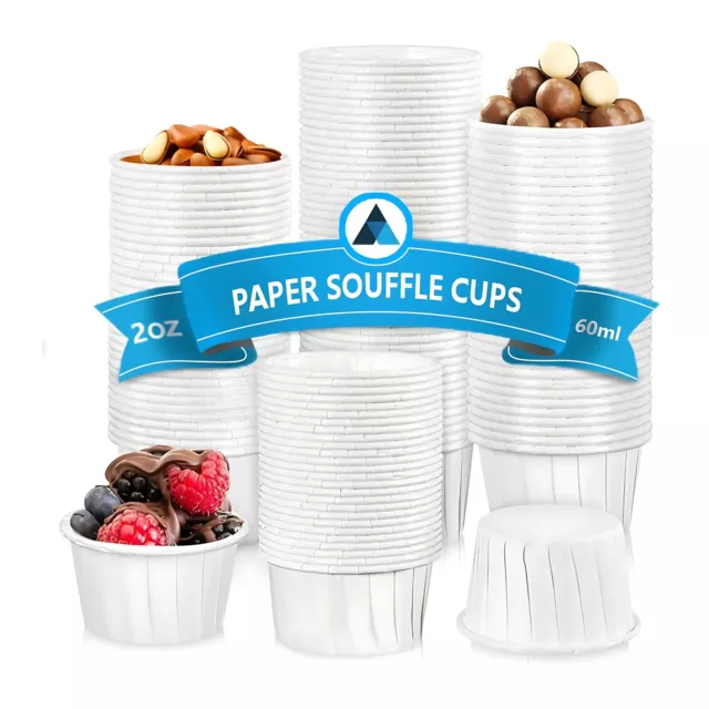 NationwidePaper 2oz Round Souffle Cups, Disposable Ramekin Sauce Paper Pot (250)