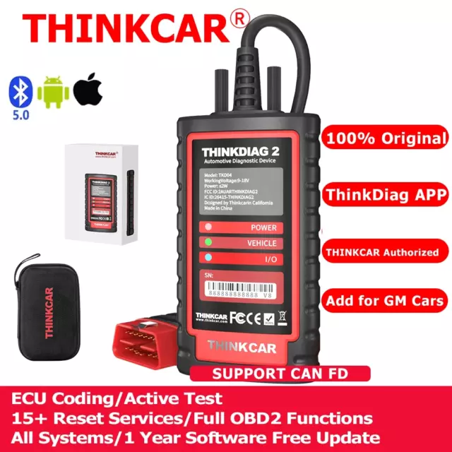 THINKCAR ThinkDiag 2 Bluetooth Diagnosegerät OBD2 Diagnose Scanner CAN-FD For GM