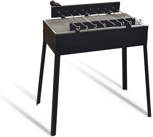 Grill-Mangal Schaschlik Portatile In Acciaio - Per Barbecue All'Aperto
