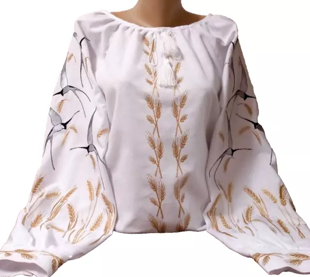 Ukrainian Embroidered Blouse Top women Sorochka Tradition shirt Size  XS-XXXXL