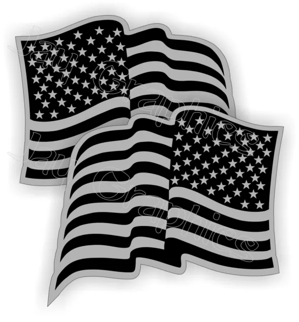 2 Black Ops American Flag Hard Hat Stickers Flags Decals Helmet Motorcycle | USA