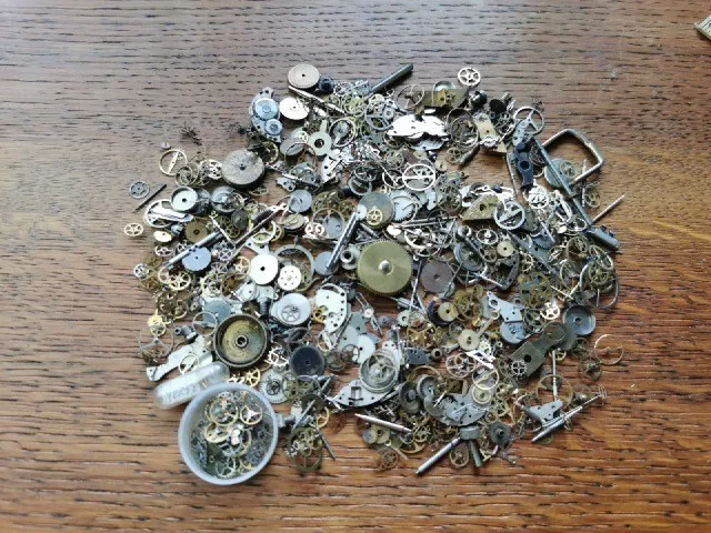 Job Lot of Vintage Pocket Watch Parts, Mostly Train Wheels / Barrels, Watchmaker