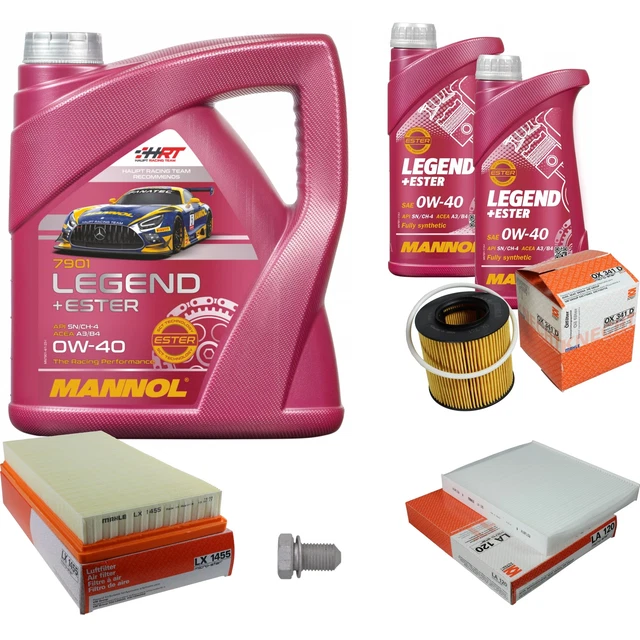MAHLE Inspektionspaket 6 L MANNOL Legend+Ester 0W-40 für VW Polo 1.4 FSI