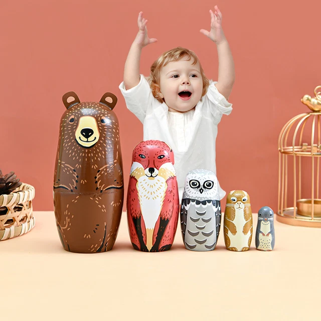 Nestpuppen Geburtstagsgeschenke Puppe für Kinder Handarbeit Holz Set Geschenk Zuhause