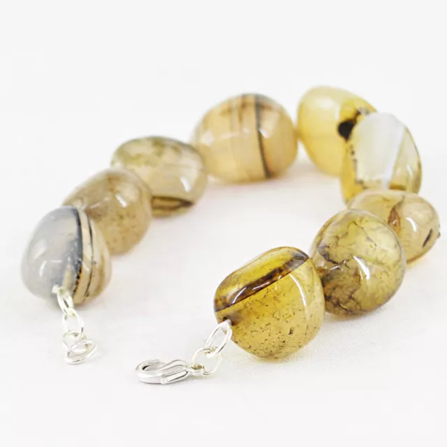 Großhandelspreis 395,00 Kt Erde Abgebaut Unbehandelt Onyx Original Perlen Armband 2