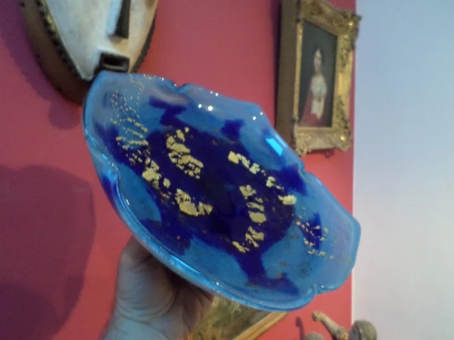 Broche Vintage Lavallière En Métal Doré Et Pâte De Verre "saumon" - Occasion