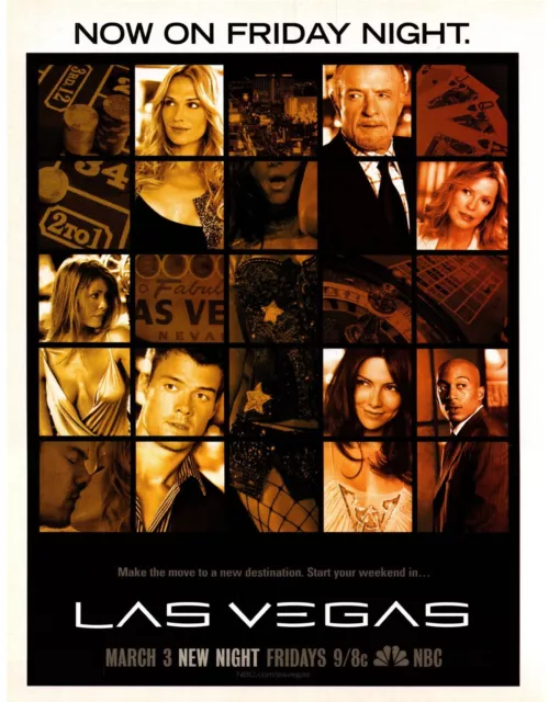 Framed Advert 11X8" Now On Friday Night - Las Vegas On Nbc Channel