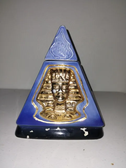 Vintage Jim Beam Whiskey Decanter Imperial King Tut Indiana Bottle Pyramid Empty