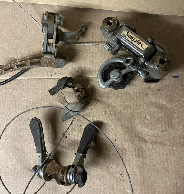 Groupset Simplex Vintage - Dérailleurs Et Manettes Pour Vélo De Course - France 1970s