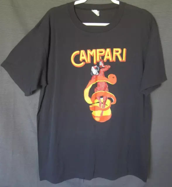 Vintage CAMPARI T Shirt Italian Liqueur Liquor Single Stitch USA Unisex Cal Cru