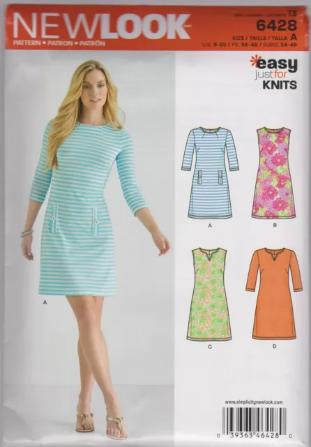 Dress Sewing Pattern, Misses, Size 8-20 # 6428 - From UK Sewing Patterns