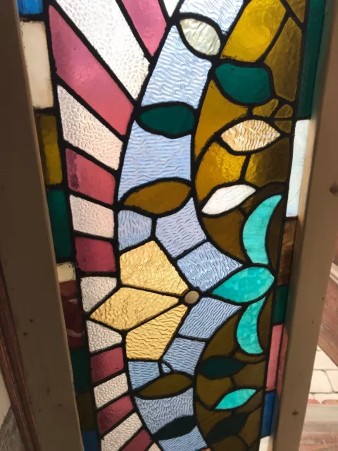 Sg 305 61 Antique kaleidoscope of colors transom window 21 x 55 3