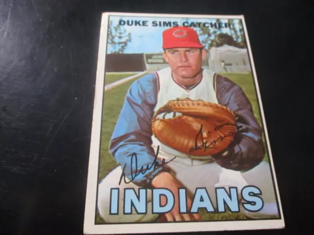 duke sims    (cleveland indians - catcher)   1967 topps card #3  VG condition