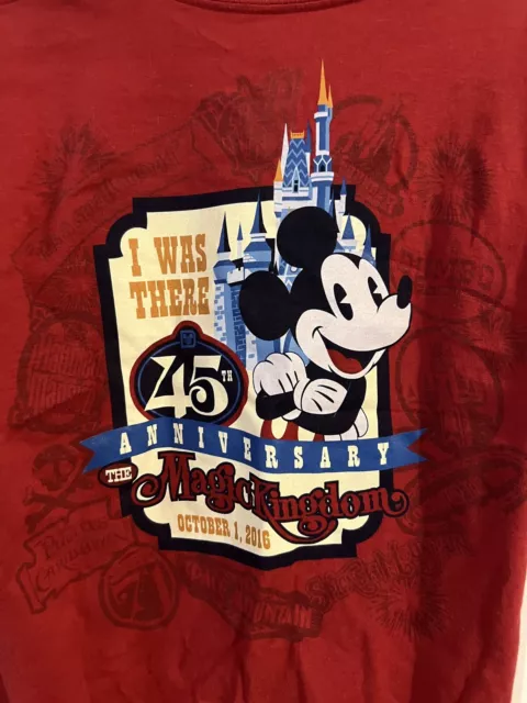 Walt Disney World 45th Anniversary T-shirt 🔥 Mickey Mouse RARE Limited Edition