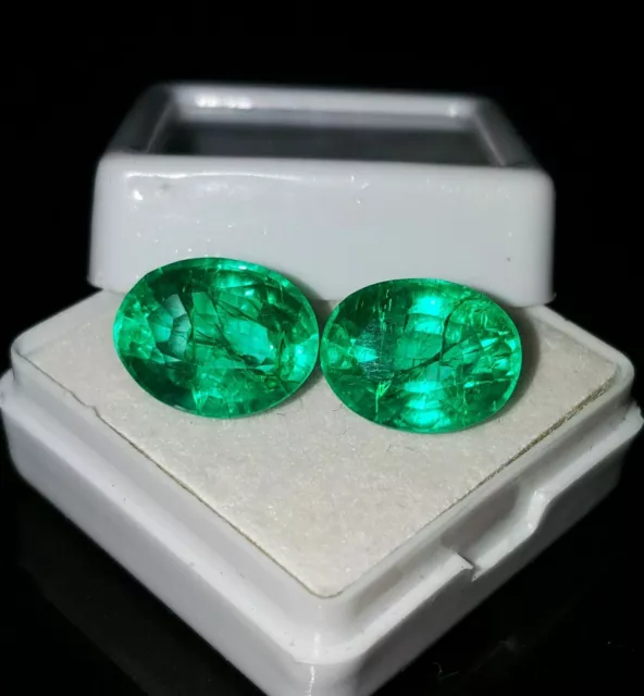 Natural Colombian Emerald Pair 3-5 Cts Loose Gemstone Certified Oval Gems EE02