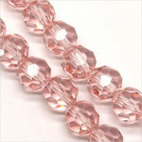 Lot de 20 Perles à FACETTES 8mm en Cristal Rose Clair