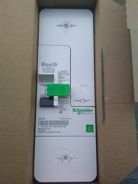 Disjoncteur Différentiel Schneider Resi9 DB60 R9E10360 - 2P 60A - Neuf