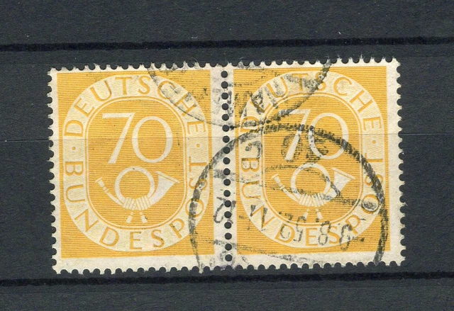 Bund 136 Posthorn 70 Pf. waagerechtes Paar gestempelt (12758)