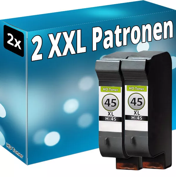 2x REFILL für HP 45 DeskJet 1220c 6122 6127 9300 930c 932c 950c 959c 970cxi 995c