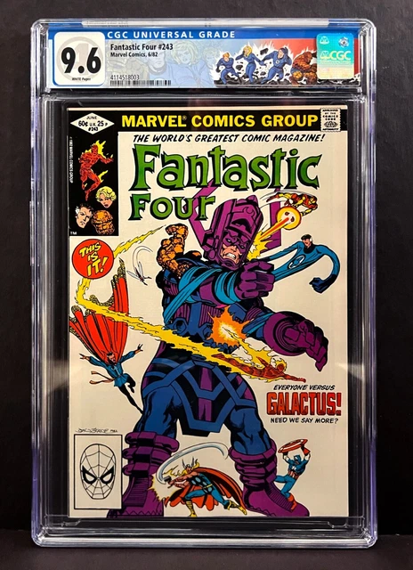 FANTASTIC FOUR #243 CGC 9.6 Jack Kirby Label Galactus Avengers Spider-Man 1982