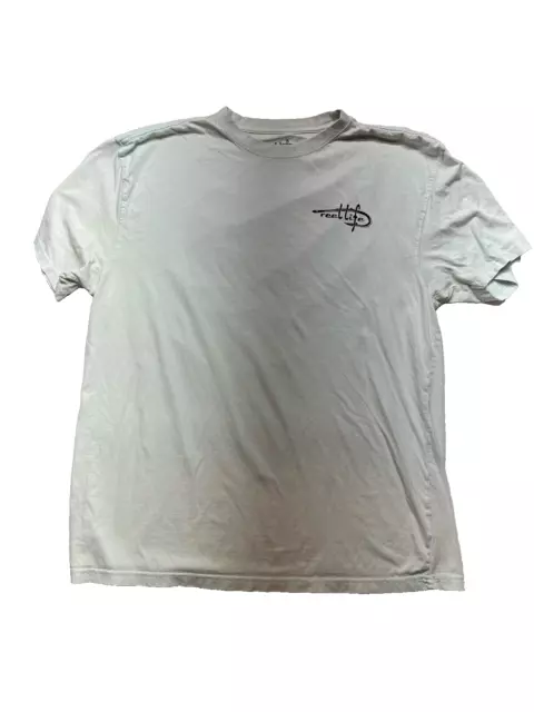 Reel Life Men’s Short Sleeve Shirt w Graphics Size XXL Pale Green