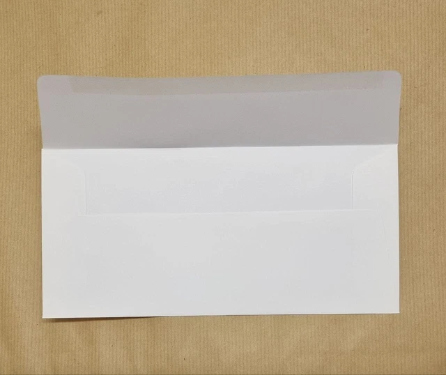 50 Buste Bianche 10X21 carta patinata liscia art. 51