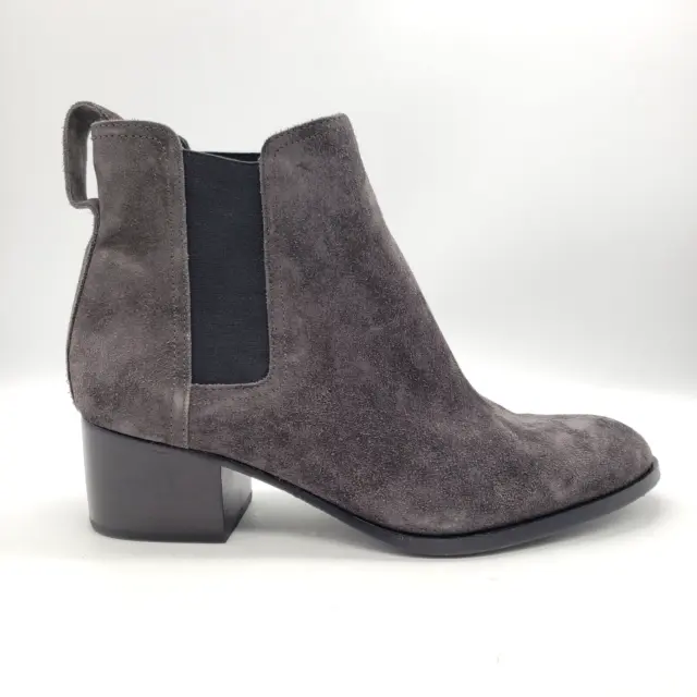 RAG & BONE Boots Womens US 8.5 EU 38.5 Grey Suede Block Heel Ankle Bootie WALKER