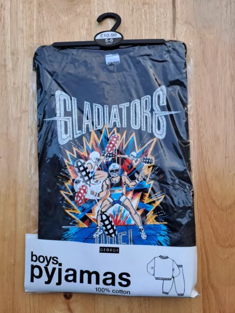 Gladiators show tv anni '90 età 5-6 pigiami ragazzi con etichette merchandising vintage.