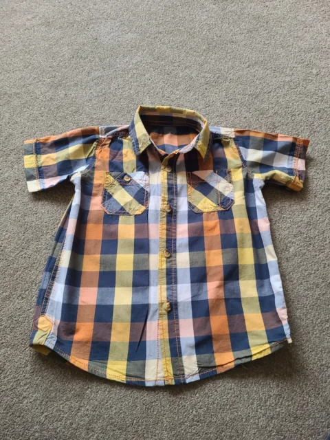 Boys Nurtmeg Checked Shirt Holiday Summer Age 5 - 6  Short Sleeved