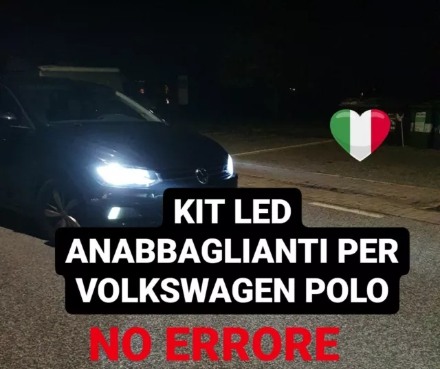 Kit Luci Led Anabbaglianti Per Volkswagen Polo Aw1 60W Canbus No Errore 6000K