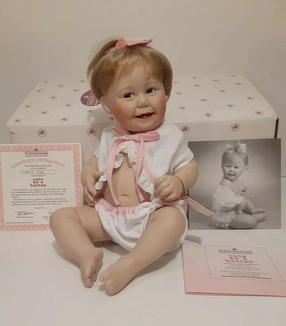 Vtg Ashton Drake Galleries "Cute As A Button" Porcelain Doll by Titus Tomescu