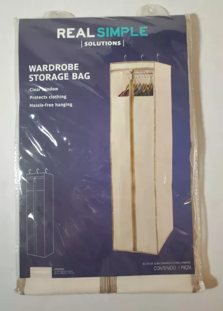 Real Simple Garment/Storage Bag, Wardrobe, Clear Window, Canvas 13" x 20" x 54"