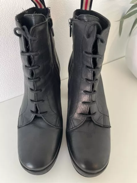 KURT GEIGER BLACK ankle Leather platform boots size 4 (37) £29.00 ...