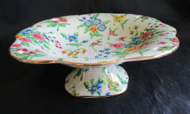 Royal Winton Grimwades England Chintz Pedestal Dish Queen Anne  1930’S