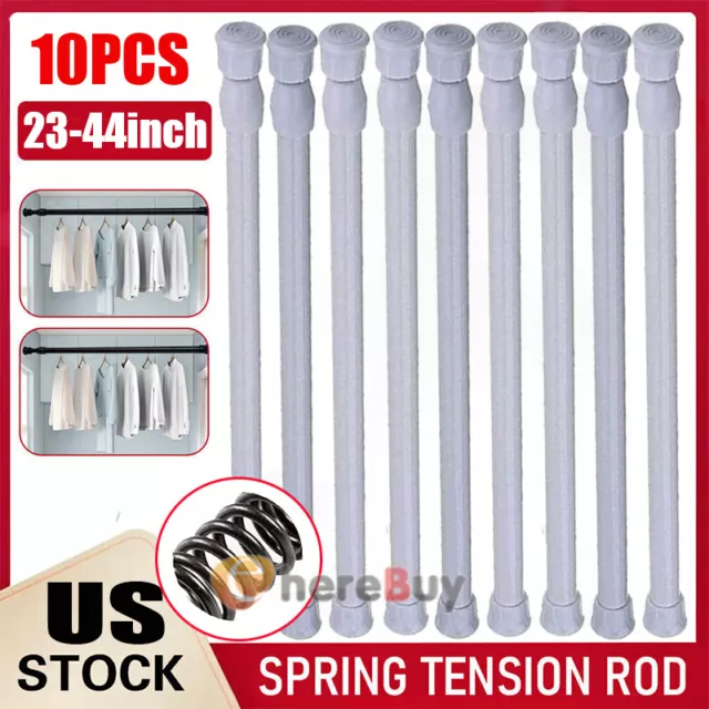 2-10X Adjustable Telescopic Spring Tension Curtain Rod Window Bathroom Rods Pole