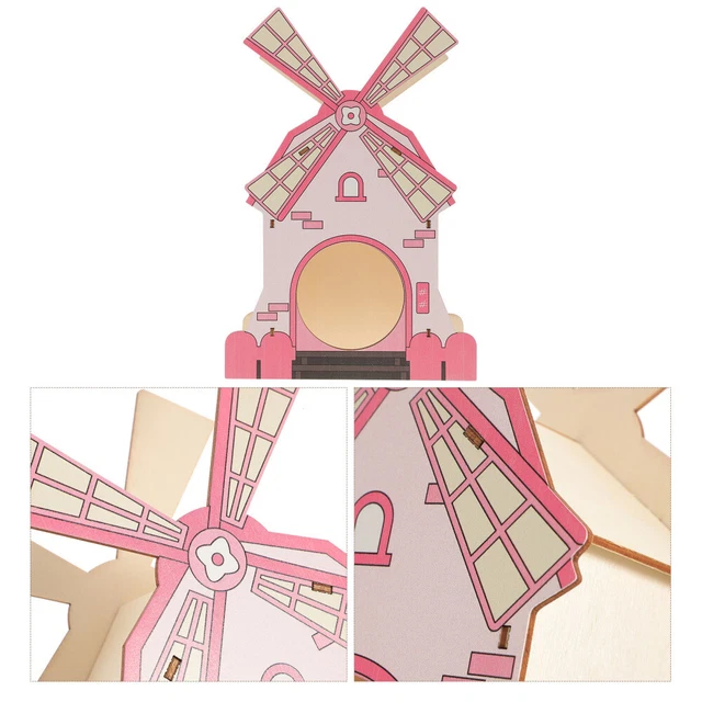 Magnete Frigorifero 3D Santorini Grecia - Mulino A Vento Con Pale Rotanti, Souvenir Fatto A Mano 7,5x8 Cm - 3