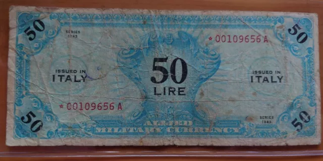 50 AM Lire OCCUPAZIONE AMERICANA IN ITALIA asterisco serie sostitutiva