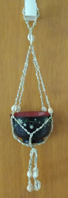 Vintage Sea Shell Hanging Flower Pot Plant Hanger 18 Inch